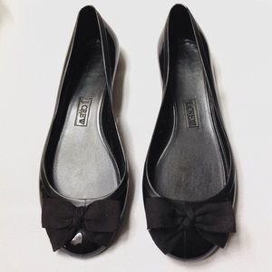 J Crew Black Bow Flats